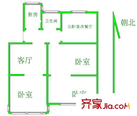 西康路3號(hào)戶型圖戶型圖 3室 3室2廳1衛(wèi)1廚