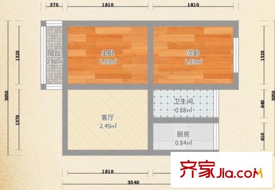 石頭城小區(qū)戶型圖戶型圖 2室 2室1廳1衛(wèi)1廚