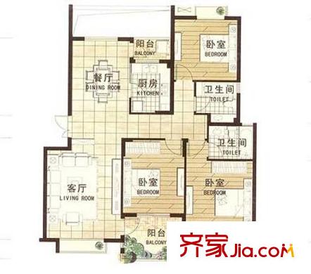 頤和南園戶型圖戶型圖 3室 3室2廳2衛(wèi)1廚