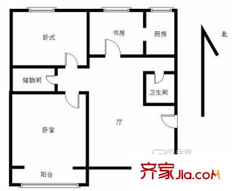 虹苑新寓戶型圖戶型圖 3室 3室1廳1衛(wèi)1廚