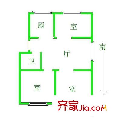 虹苑新寓戶型圖戶型圖 3室 3室2廳1衛(wèi)1廚