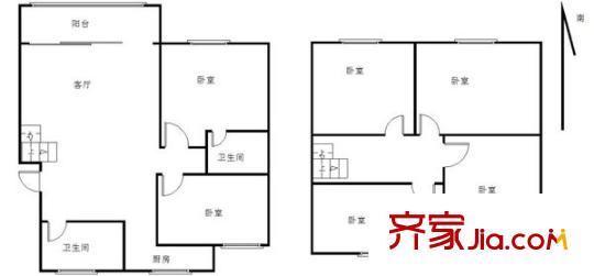時(shí)代雅居戶(hù)型圖戶(hù)型圖 3室 3室2廳2衛(wèi)1廚