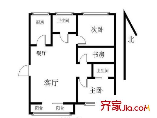 潤花園戶型圖戶型圖  3室 3室2廳2衛(wèi)1廚