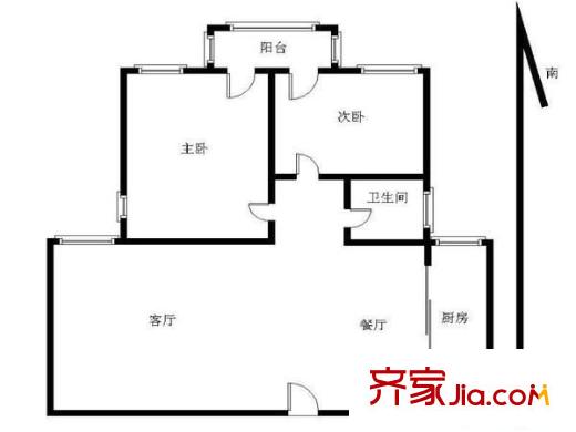 潤花園戶型圖戶型圖  2室 2室2廳1衛(wèi)1廚