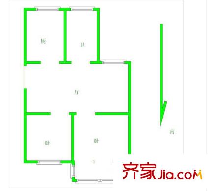 西苑新寓戶型圖戶型圖 2室 2室1廳1衛(wèi)1廚