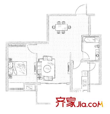 宜家國際公寓戶型圖戶型圖 1室 1室2廳1衛(wèi)1廚