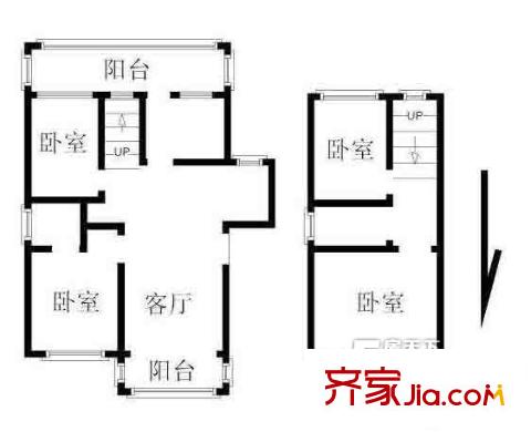 奧體新城清竹園戶型圖戶型圖 4室 4室2廳2衛(wèi)1廚