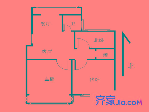 寶地園戶型圖戶型圖 3室 3室1廳1衛(wèi)1廚