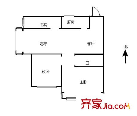 佳盛花園戶型圖戶型圖 3室 3室1廳1衛(wèi)1廚
