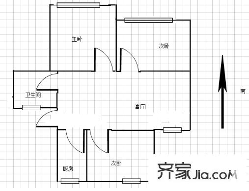 四平苑戶型圖戶型圖 3室 3室1廳1衛(wèi)