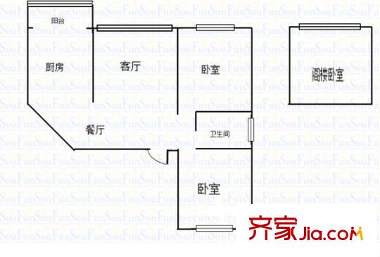 吉慶家園戶型圖戶型圖 2室 2室2廳1衛(wèi)1廚