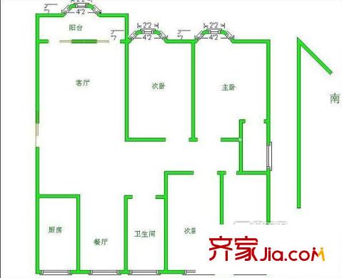 翰香苑戶型圖戶型圖 4室 4室2廳1衛(wèi)1廚