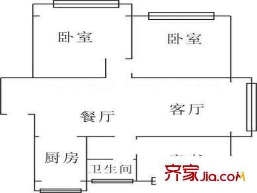 吉慶家園戶型圖 戶型圖 3室 3室2廳1衛(wèi)1廚