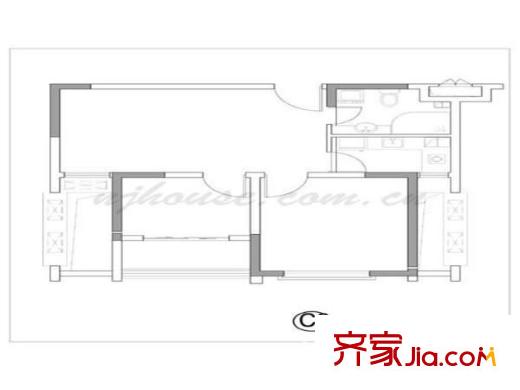 天泰青城戶型圖 戶型圖 2室 2室2廳1衛(wèi)1廚