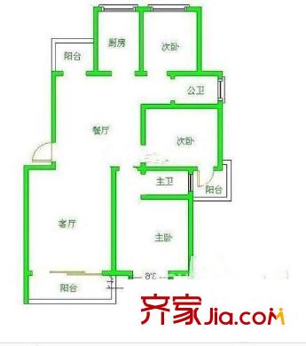 宜家國際公寓戶型圖戶型圖 4室 4室2廳1衛(wèi)1廚