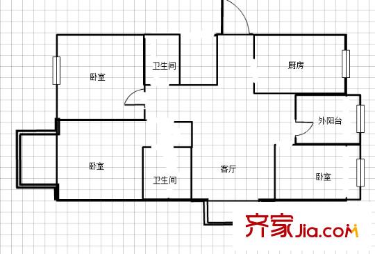 保利羅蘭香谷戶型圖戶型圖 3室 3室2廳2衛(wèi)1廚