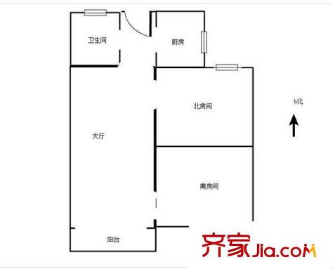 丁家莊小區(qū)戶型圖戶型圖 2室 2室1廳1衛(wèi)1廚