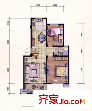武夷水岸家園戶型圖戶型圖2室 2室1廳1衛(wèi)1廚
