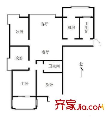 龍鳳玫瑰園戶型圖戶型圖 4室 4室1廳2衛(wèi)