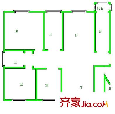 宋都美域戶型圖戶型圖 3室 3室2廳2衛(wèi)1廚