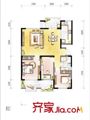 宋都美域戶型圖戶型圖 3室 3室2廳1衛(wèi)1廚