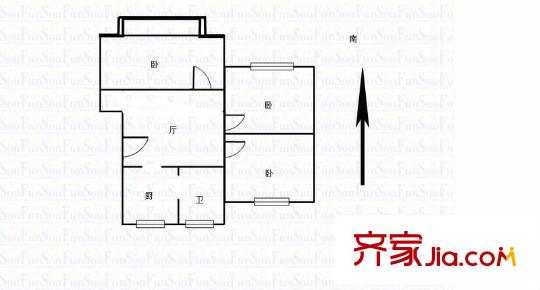 經緯城市花園戶型圖戶型圖 3室 3室1廳1衛(wèi)1廚