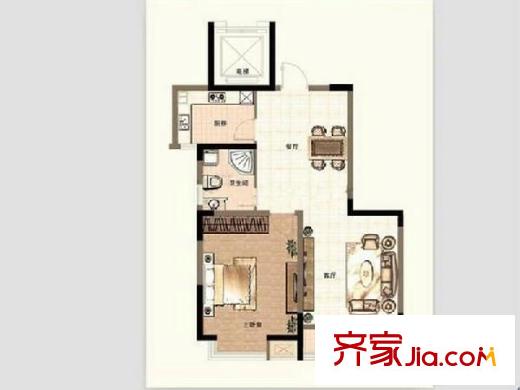 奧體新城青桐園戶型圖戶型圖 1室 1室2廳1衛(wèi)1廚