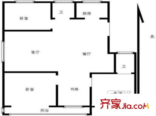 湖心花園戶型圖戶型圖 4室 4室2廳2衛(wèi)1廚