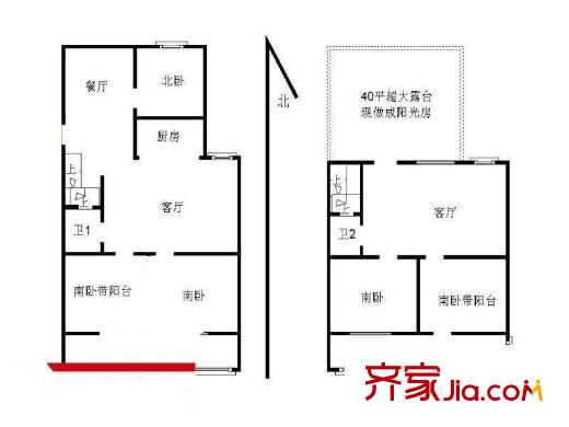 湖心花園戶型圖戶型圖2室 