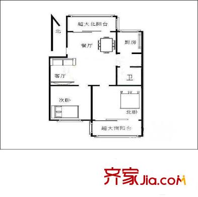 湖心花園戶型圖戶型圖2室 2室2廳1衛(wèi)1廚