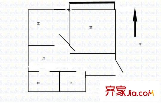 戴家巷小區(qū)戶型圖戶型圖 2室 2室1廳1衛(wèi)1廚