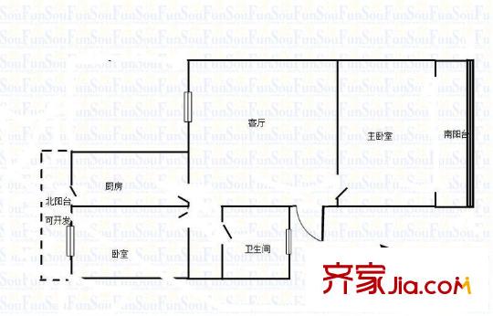 清河新寓二村戶型圖戶型圖 2室 2室1廳1衛(wèi)1廚