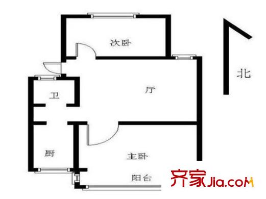 清河新寓二村戶(hù)型圖 戶(hù)型圖 2室 2室1廳1衛(wèi)