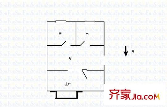 燕江園戶型圖 戶型圖 1室 1室1廳1衛(wèi)1廚