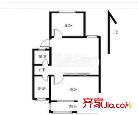 清河新寓二村戶(hù)型圖戶(hù)型圖 2室 2室1廳1衛(wèi)1廚