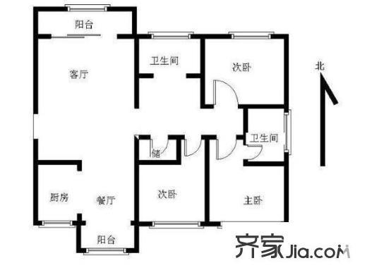 中海塞納麗舍戶型圖戶型圖 3室 3室2廳2衛(wèi)1廚
