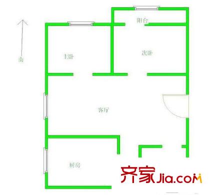 明月新寓戶型圖戶型圖 2室 2室1廳1衛(wèi)1廚