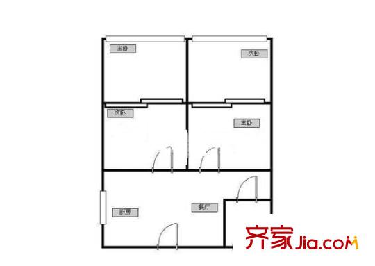 西橋戶型圖戶型圖2室 2室2廳1衛(wèi)1廚