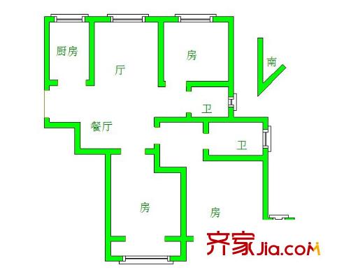 盧龍山莊戶型圖戶型圖 3室 3室2廳2衛(wèi)1廚