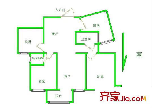 盧龍山莊戶型圖戶型圖 3室 3室2廳2衛(wèi)1廚