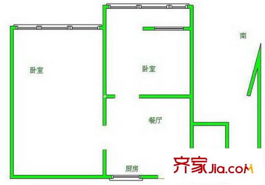 西橋戶型圖戶型圖2室 2室1廳1衛(wèi)1廚