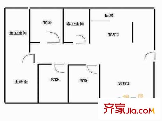 恒安嘉園 4室 戶型圖