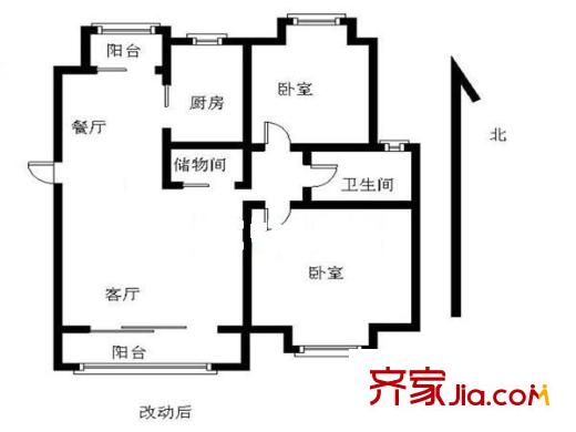 濱江奧城戶型圖戶型圖 2室 2室2廳1衛(wèi)1廚