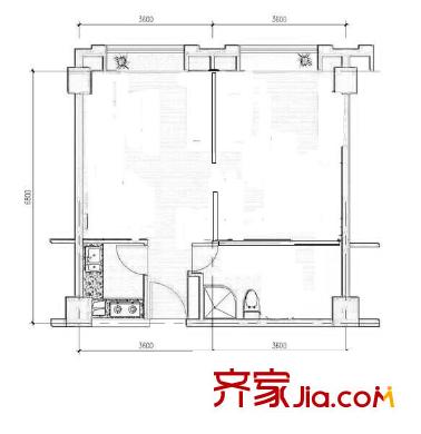 托樂嘉單身公寓戶型圖戶型圖1室 1室1廳1衛(wèi)1廚