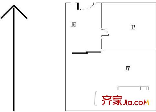 托樂嘉單身公寓戶型圖戶型圖 1室 1室1廳1衛(wèi)1廚