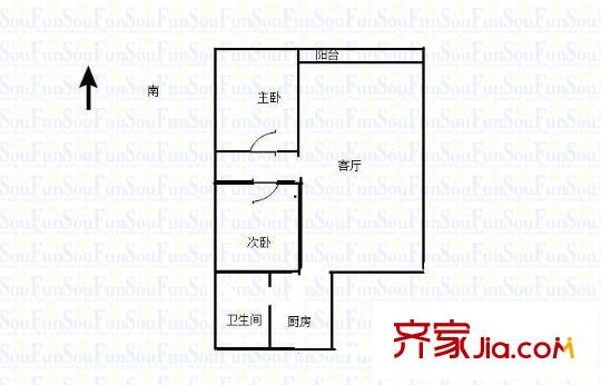 匯林綠洲戶型圖戶型圖 2室 2室2廳1衛(wèi)1廚