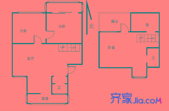 郵政世紀(jì)花園戶型圖戶型圖 3室 3室1廳1衛(wèi)1廚