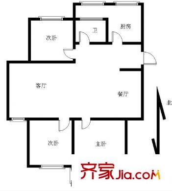 郵政世紀(jì)花園戶型圖戶型圖 3室 3室2廳1衛(wèi)1廚