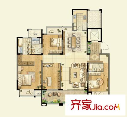 保利香檳國際戶型圖戶型圖 4室  4室2廳3衛(wèi)1廚