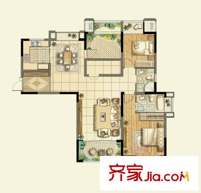 保利香檳國際戶型圖戶型圖 2室  2室2廳2衛(wèi)1廚